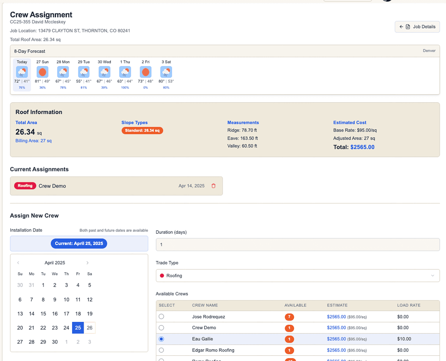 Crew Management Interface